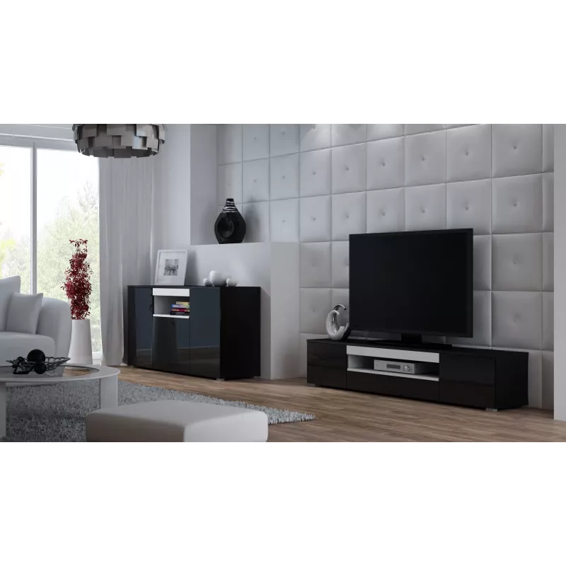 Cama Kummut VIVA 150 must/must läikiv + valge