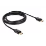 DisplayPort-kaabel DeLOCK 82424 3m isane-isane kuldne must
