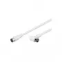 Wentronic Goobay SAT nurgaühenduskaabel, F-Quick, 100% varjestatud, valge, 5 m - F-Pistik (Quick) F-Pistik (Quick) 90° (67350)