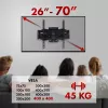 TV seinakinnitus MACLEAN MC-781 ekraanidele 66–177,8 cm (26–70 tolli), kaldenurk -12–2°, VESA 100x100–400x400, max koormus 45 kg, must