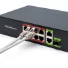 Etherneti kommutaator QOLTEC 52297 PoE RJ45 koos PoE üleslingi ja SFP-pordiga