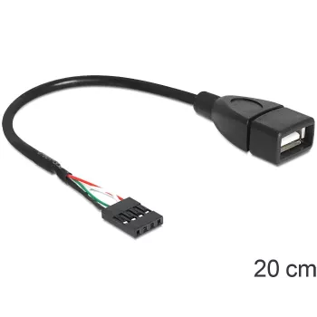 Delocki kaabel USB pin-pistikupesa > USB 2.0 tüüp-A pistikupesa 20 cm (83291)