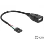 Delocki kaabel USB pin-pistikupesa > USB 2.0 tüüp-A pistikupesa 20 cm (83291)