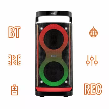 Kaasaskantav kõlar MANTA SPK0601B100, 100 W, Bluetooth, karaoke, juhtmevaba mikrofon, aku, ekvalaiser, diskotuled