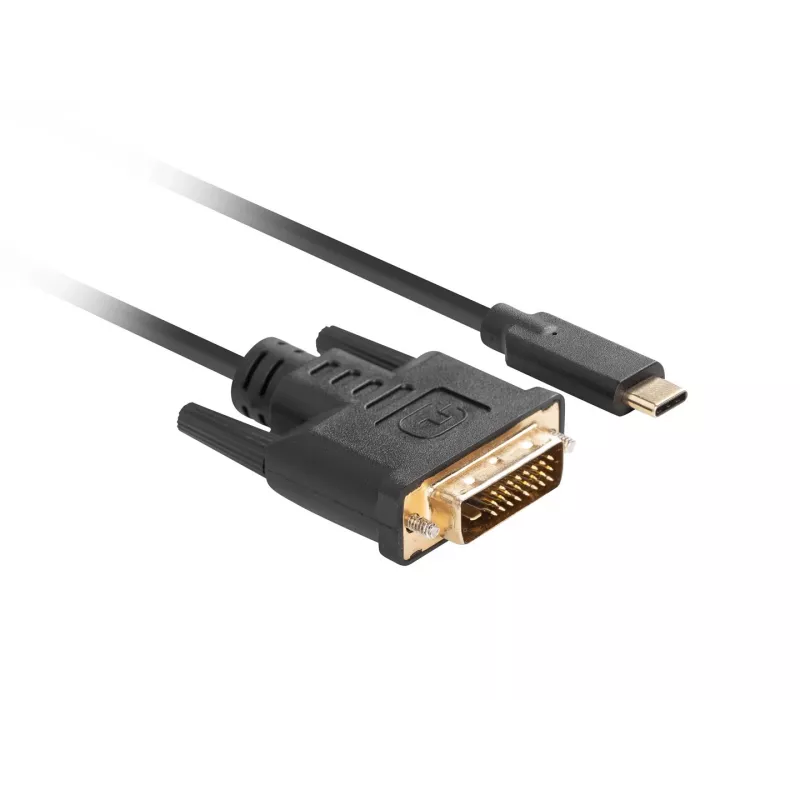 Video kaabliadapter LANBERG CA-CMDV-10CU-0030-BK, USB USB-C to DVI-D, 3 m, Must