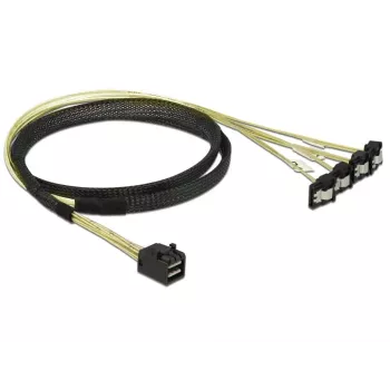 SCSI-kaabel DeLOCK 85685 must kollane 1 m 1 x Mini SAS HD SFF-8643 4 x SATA 7 pin