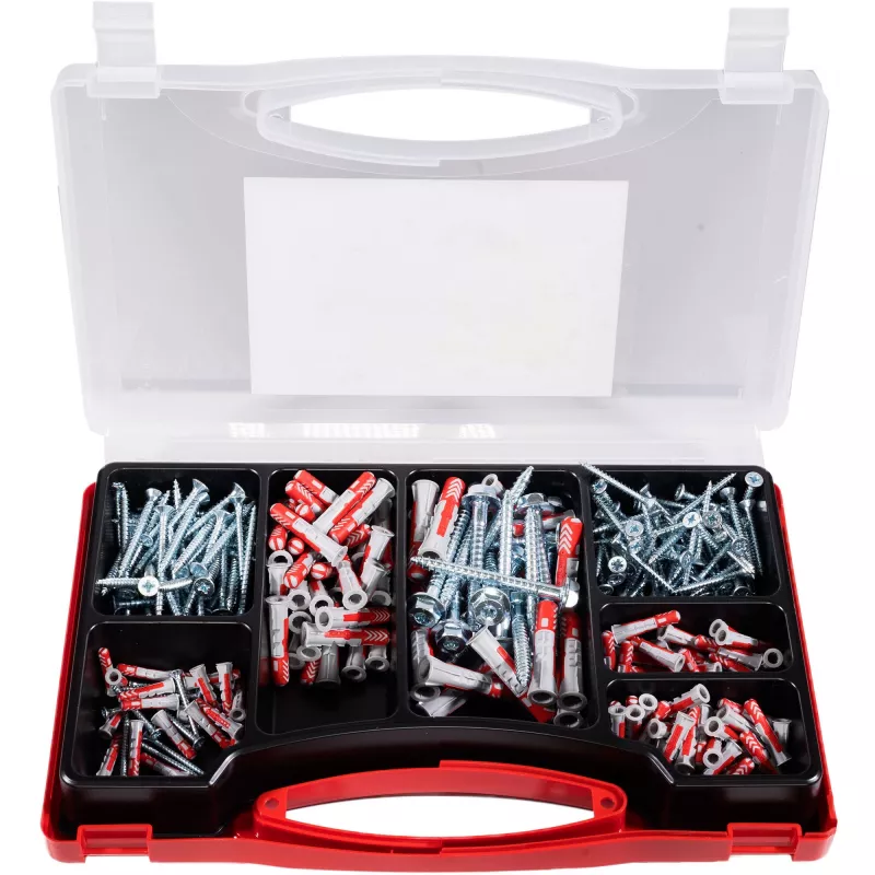 FISCHER kinnituskomplekt Meister-Box XL 210 tk – sortiment ankruid, kruvisid ja tüübleid