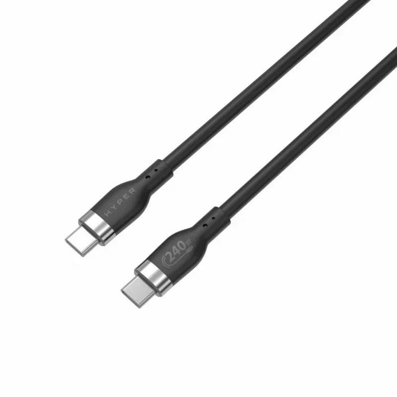 HYPER HyperJuice 240W Silikoonist USB-C–USB-C kaabel (6 jalga/2 m) – must