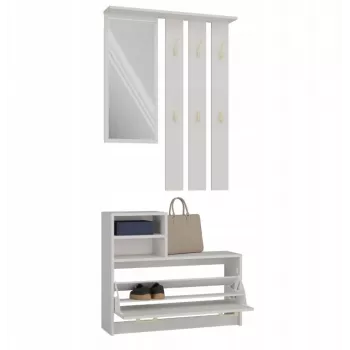 Garderoobikapp kingakapp top e shop VERA Cashmere GS1 — 1800×850×240 mm, hingedega uks, peegel, 1 riiul, 6 konksu