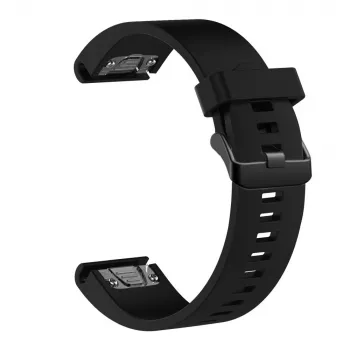 Silikoonist kellarihm FIXED Garmin QuickFit 20 mm, must