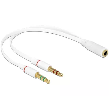 Audio Kaabel DeLOCK 65585 0,2 m 2x3,5 mm Isane kuni 3,5 mm Emane Valge