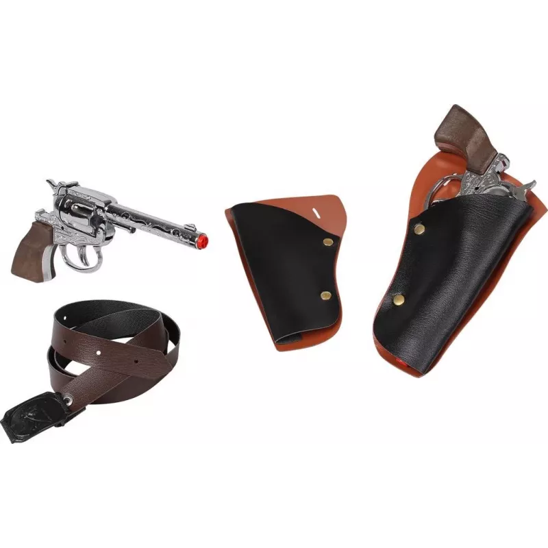 Mängupüstolikomplekt Pulio 155148/0 — 2 revolver-tüüpi püstolit koos rihmaga