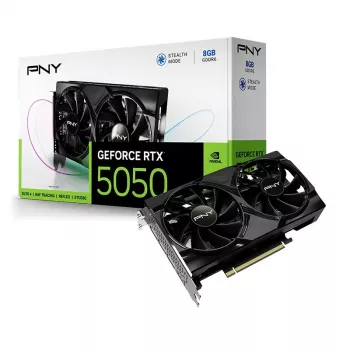 Graafikakaart PNY GeForce RTX 5050 — 8 GB GDDR6, 2317 MHz, 128-bit, PCIe x8 5.0, kahe ventilaatoriga jahutus