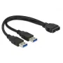 USB-kaabel DeLOCK 0,25 m USB3.0/2xUSB3.0 83910