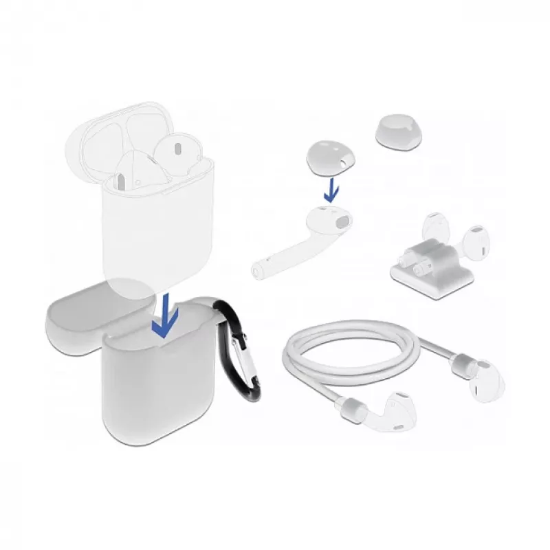 DeLOCK Apple AirPods tarvikukomplekt valge