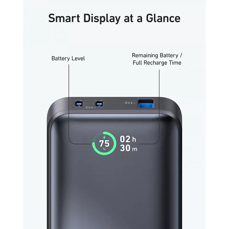 Anker PowerCore 533 - Powerbank - 10000 mAh - 30 Watt - 3 A (24 pin USB-C) - Must (A1256G12)
