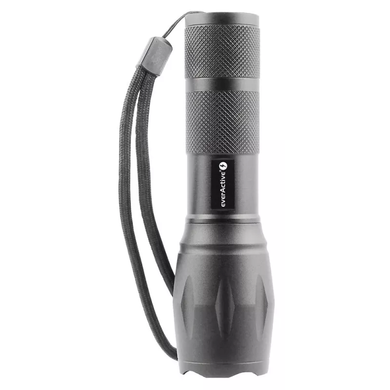 Taskulamp everActive FL600 — 600 lm, 10 W, alumiiniumkorpus, IPX4, 130 mm, 3×AAA, punane