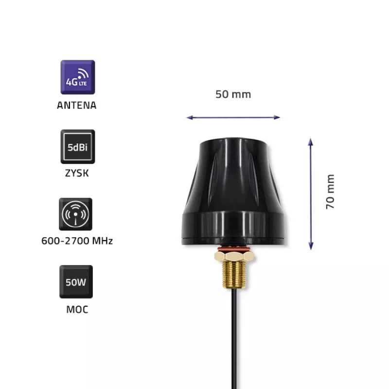 Mitmesuunaline 4G LTE antenn QOLTEC 57037, kahe polarisatsiooniga, 5 dBi võimendus