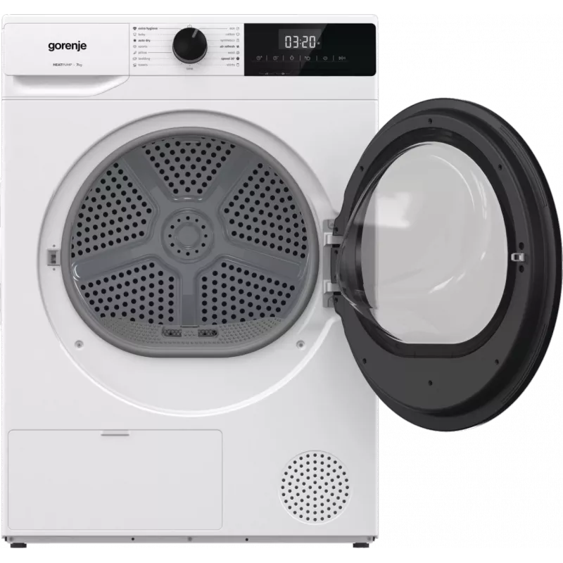 Gorenje pesukuivatusrest | D2HNE7E | Energiatõhususe klass E | Eestlaadimine | 7 kg | Soojuspump | LED | Sügavus 51 cm | Valge