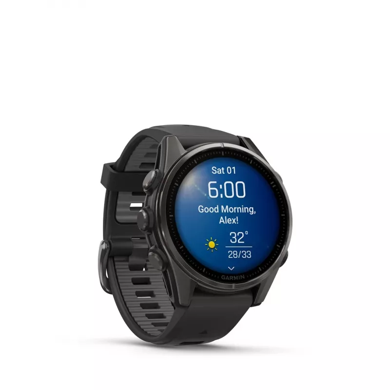 Garmin fenix 8 3,3 cm (1,3) AMOLED 43 mm Digitaalne 416 x 416 pikslit Puuteekraan Must Wi-Fi GPS (satelliit)