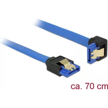 SATA-kaabel DeLOCK 85092 0,7 m SATA 7-kontaktiline must sinine