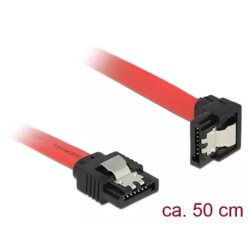 SATA kaabel DeLOCK 83979 0,5 m SATA 7-kontaktiline must punane