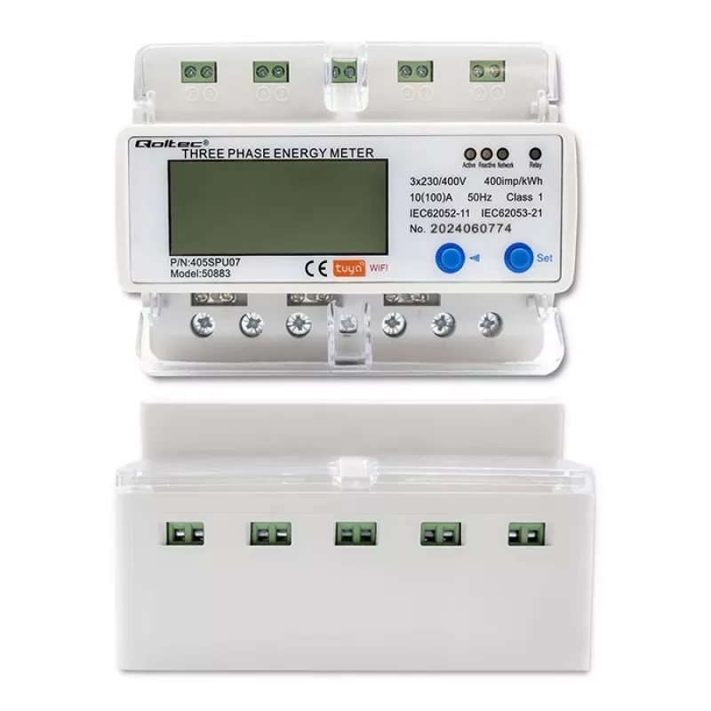 Kolmefaasiline energiaarvesti QOLTEC 50883 Wi‑Fi 400V LCD-ekraaniga