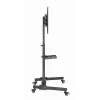 TV-alus GEMBIRD TVS-55T-01 32–55-tollistele teleritele, teras, kõrgusreguleeritav VESA 100x100–400x400, kallutus, rattad, max koormus 35 kg
