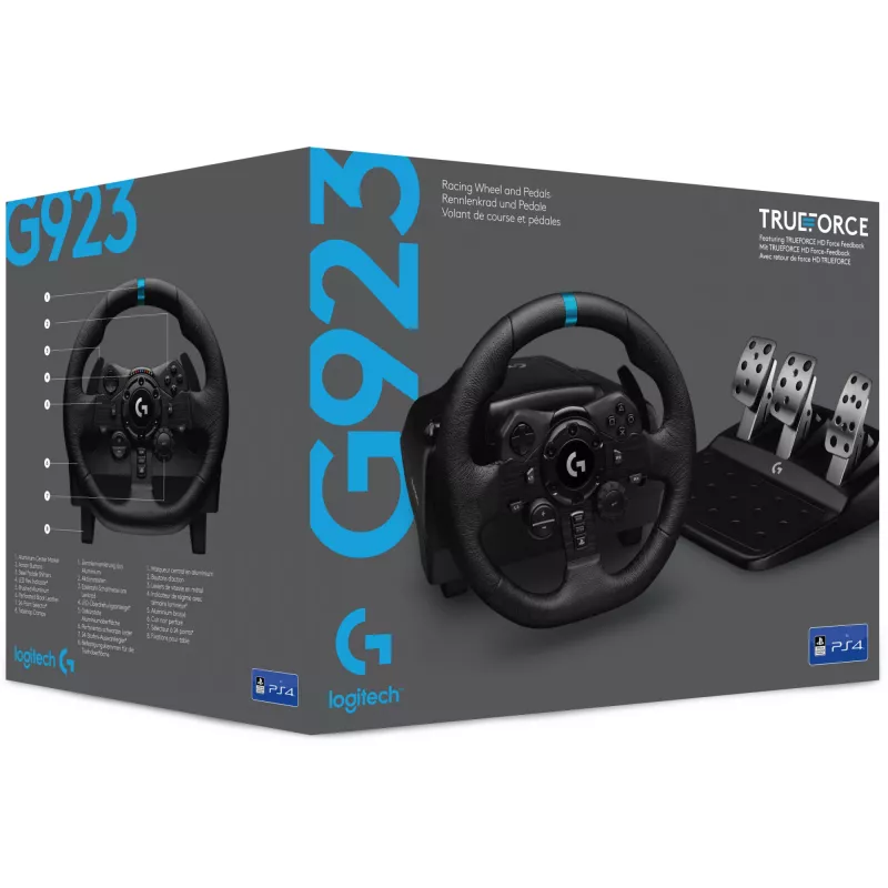 Logitech G G923 SE Must USB 2.0 Rool + pedaalid + Juhtkang PC, PlayStation 4, PlayStation 5 (991-000531)