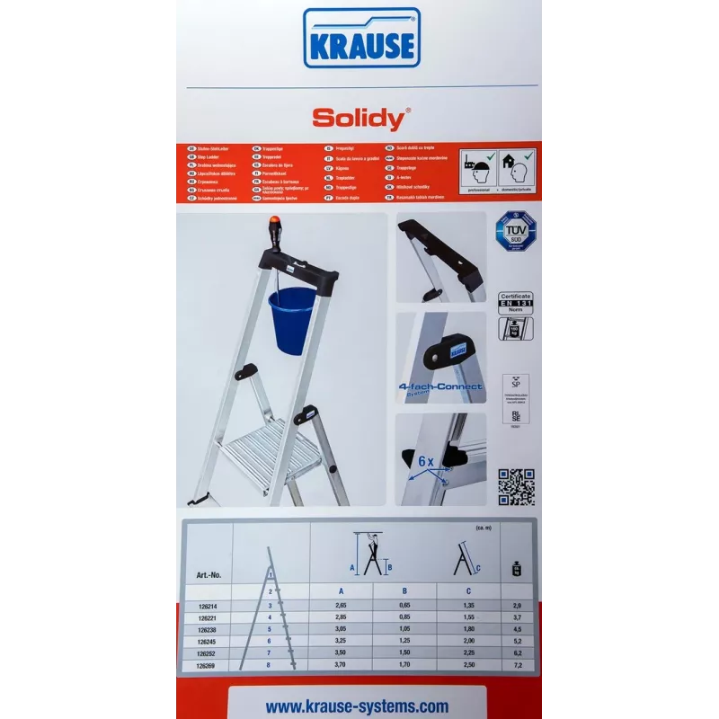 Vabalt seisev redel SOLIDY 4 astet KRAUSE