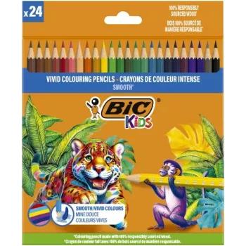 BIC värvipliiatsid Kids Smooth 24 värvi komplekt