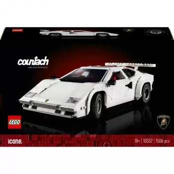 LEGO Icons ehituskomplekt Lamborghini Countach 5000 Quattrovalvole 10337 — eksponeerimismudel, 1506 tükki, 340×90×160 mm