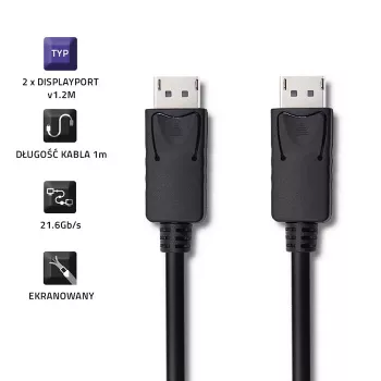 DisplayPort kaabel Qoltec 50373 2 m Must