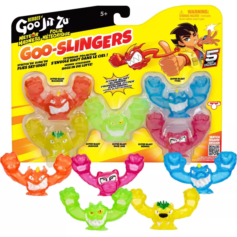 Heroes of Goo Jit to - Meteor Madness Goo Slingers Hyper Blast Slingers, mängufiguur 5-pack