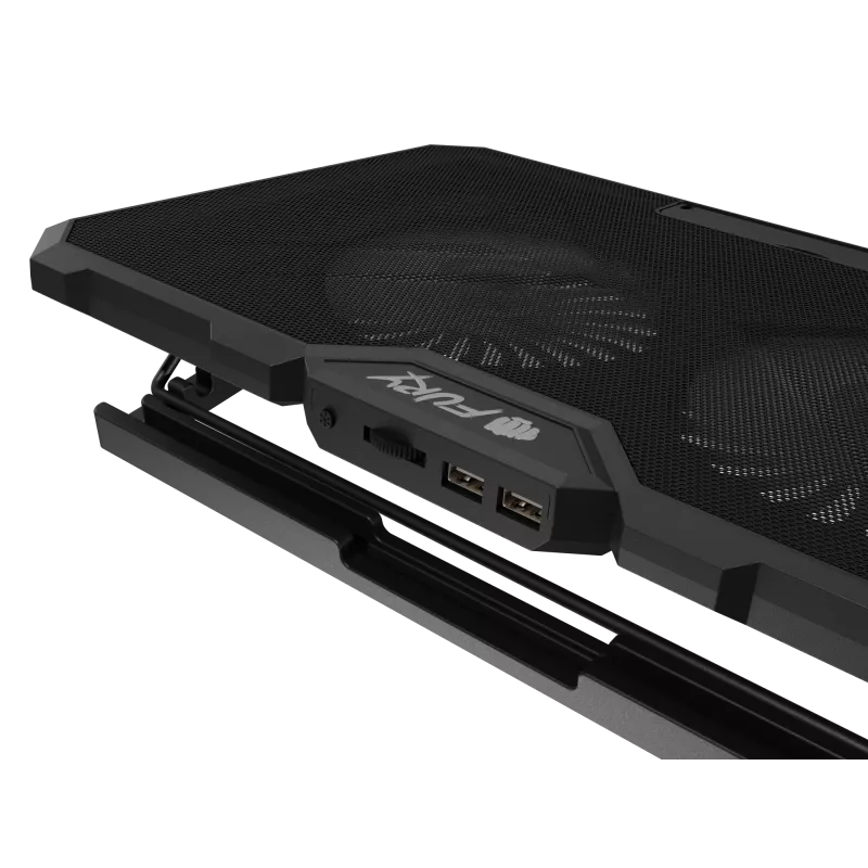 FURY GUNBAI G3 sülearvuti jahutuspadi 14.1–17.3 tollile, 2 ventilaatoriga, RGB-valgustus, 2× USB