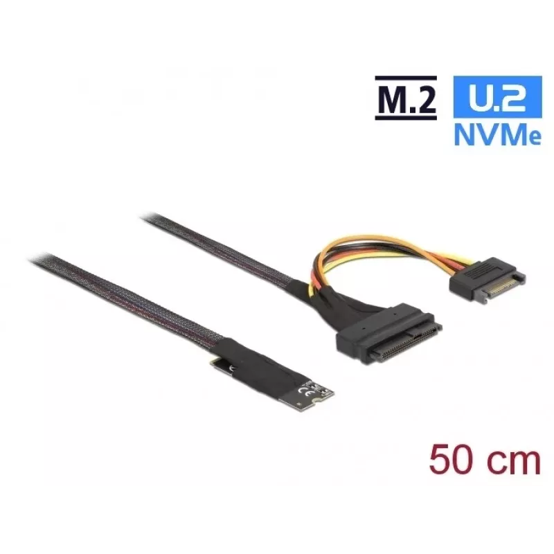 DeLOCK M.2 Key M kuni U.2 SFF-8639 NVMe adapter 50 cm kaabliga