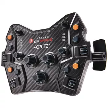 Nupukast Asetek SimSports Forte GT — kompaktne võistlusjuhtpaneel konfigureeritavate nuppude ja pöördanduritega