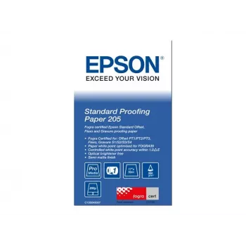 Epson Standard Proofing Paper, 17 tolli x 50m, 205g/m², 50 m, 43,2 cm, 43,2 cm (17 tolli), Matt, 190 µm, 205 g/m²