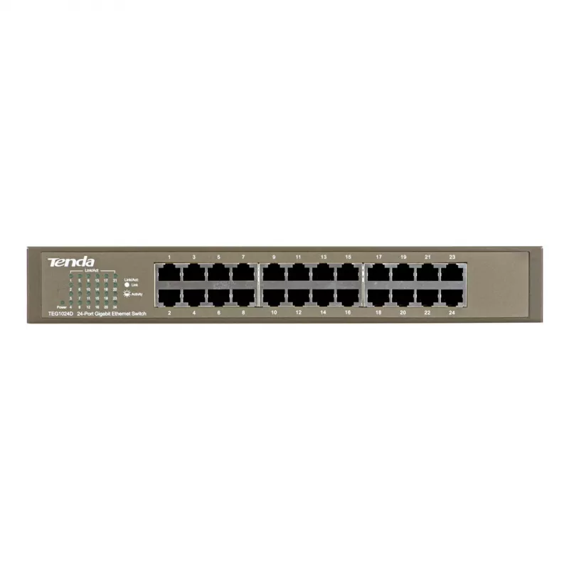 Mittehallatav kommutaator TENDA TEG1024D 24-pordiline Gigabit Ethernet, 48 Gbps, 8000 MAC tabel, sinine