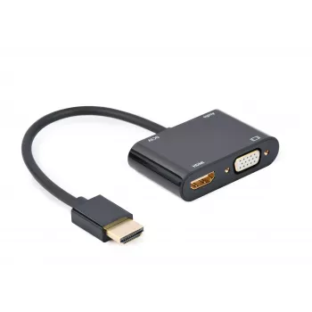 HDMI-VGA adapter GEMBIRD A-HDMIM-HDMIFVGAF-01, HDMI-isane VGA-väljundisse, 0,15 m, must