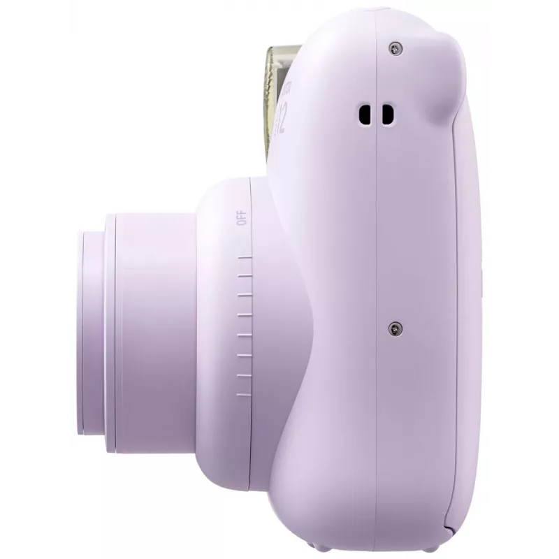 Kiirkaamera Fujifilm Instax Mini 12 lilla — pilt 86×54 mm, film 62×46 mm, 60 mm fookuskaugus