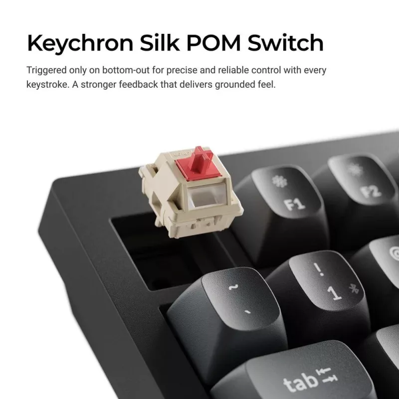 Mehaaniline 75% klaviatuur Keychron V1 Ultra 8K — QWERTY, Bluetooth ja juhtmega, RGB, must