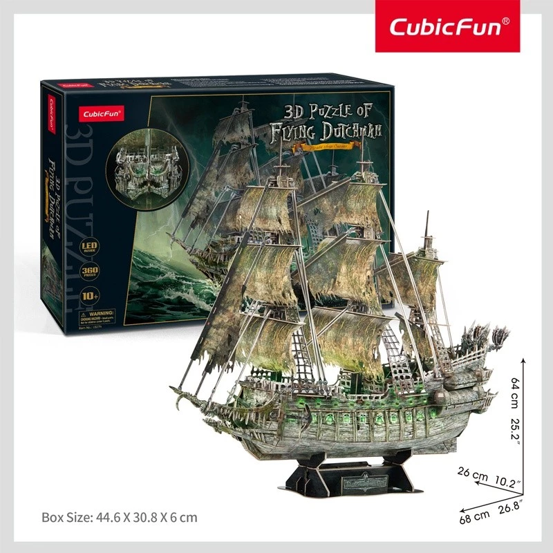 3D LED pusle Flying Dutchman mudel L526H, No name — kokkupandud valgustatud mudel