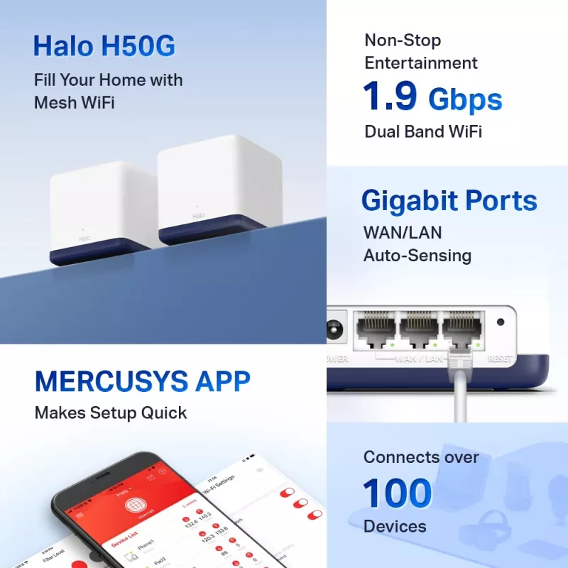 Mercusys AC1900 kogu kodu kattev Mesh Wi-Fi süsteem