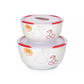 Kausikomplekt OURSSON BS4781RC/DC ümmargune keraamiline 3L valge 2 tk