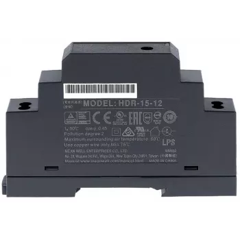 Meanwell MW HDR-15-24 - lülitustoiteallikas DIN-liistule 15,2 W 24 V 0,63 A