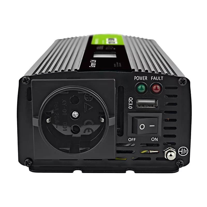 Green Cell pingemuundur PowerInverter LCD 12 V 500W/1000W auto inverter ekraaniga - puhta siinusega toiteadapter/inverter Auto Must