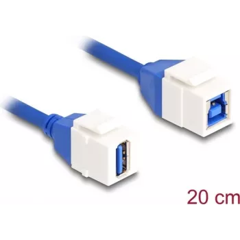 DeLOCK Keystone'i moodulkaabel USB 5 Gbps Type-A emane Type-B emasele 20 cm sinine