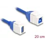 DeLOCK Keystone'i moodulkaabel USB 5 Gbps Type-A emane Type-B emasele 20 cm sinine