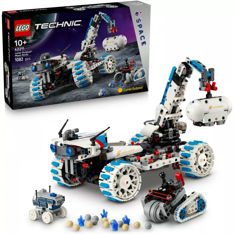LEGO Technic 42211 Lunar Outpost Moon Rover – konstruktsioonimänguasi, 1082 tk, modulaarne ehitus, 130×310×190 mm